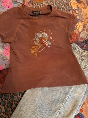 BIT & BRIDLE Brown Short Sleeve Tee — Small